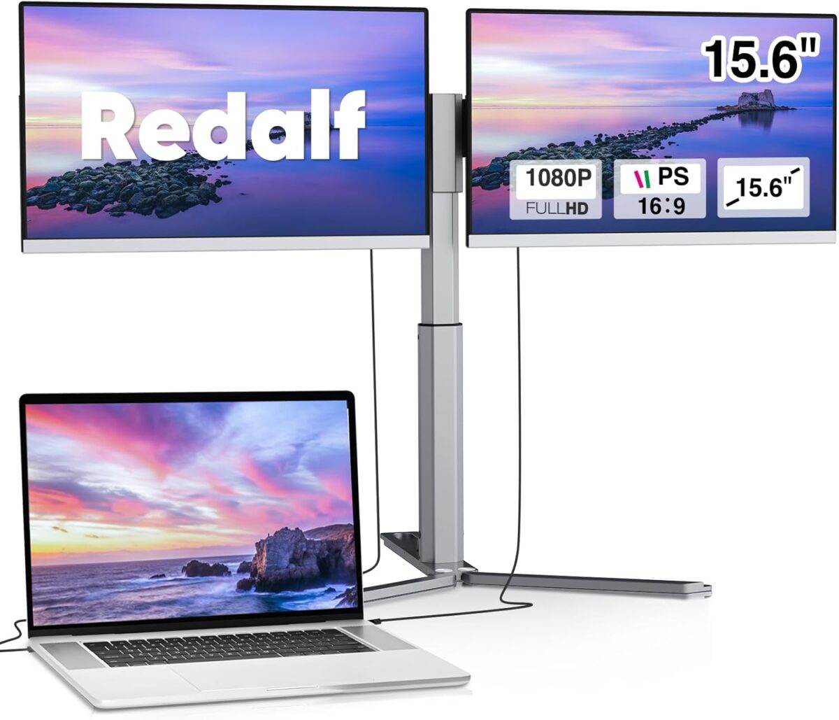 Portable Triple Monitor , Laptop Screen Extender， Laptop Monitor Extender， Triple Portable Monitor