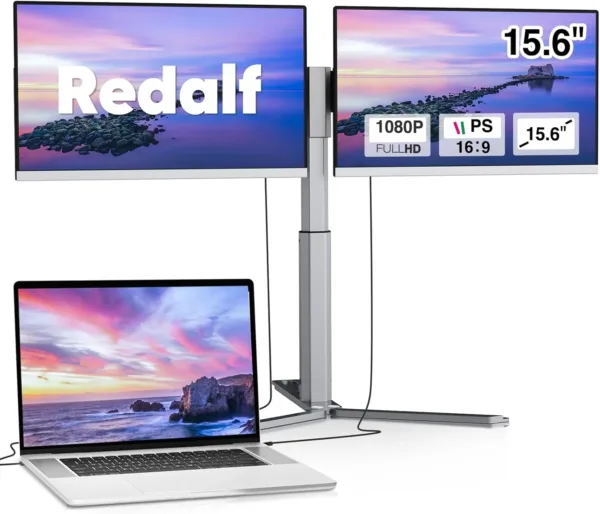 Portable Triple Monitor , Laptop Screen Extender, Laptop Monitor Extender, Triple Portable Monitor